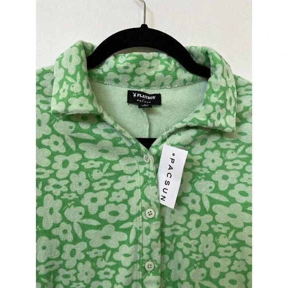 Pacsun x Playboy NWT Terry Romper size S Green and Blue Beach Wear One Piece - Picture 14 of 16